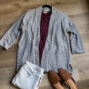 LOFT Striped Kimono Cardigan